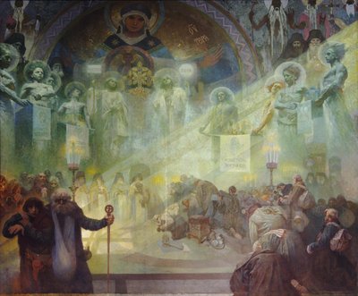 Kutsal Athos Dağı, 1926 by Alphonse Mucha