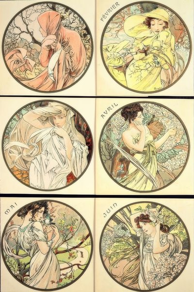 Ocak Şubat Mart Nisan Mayıs Haziran by Alphonse Mucha