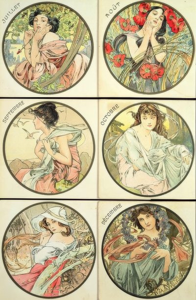 Temmuz Ağustos Eylül Ekim Kasım Aralık by Alphonse Mucha