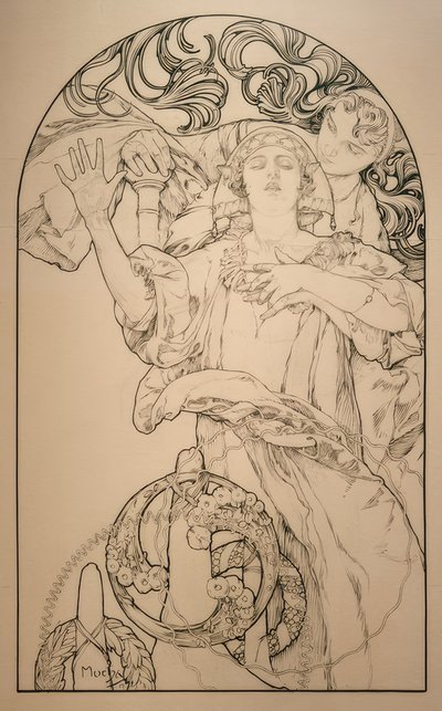 Wurlitzer orglu sinema by Alphonse Mucha