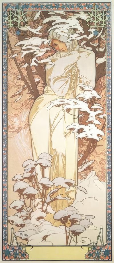 Kış by Alphonse Mucha