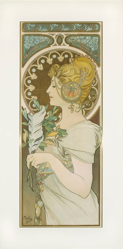 Kuş tüyü by Alphonse Mucha