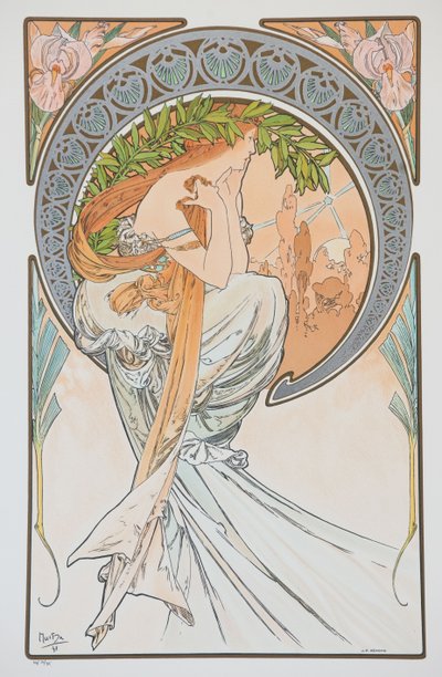 La Poesia Sanat serisinden, 1898. by Alphonse Mucha