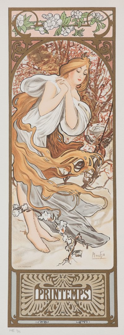 Mevsimler. Bahar, 1897. by Alphonse Mucha