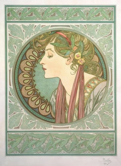 defne by Alphonse Mucha