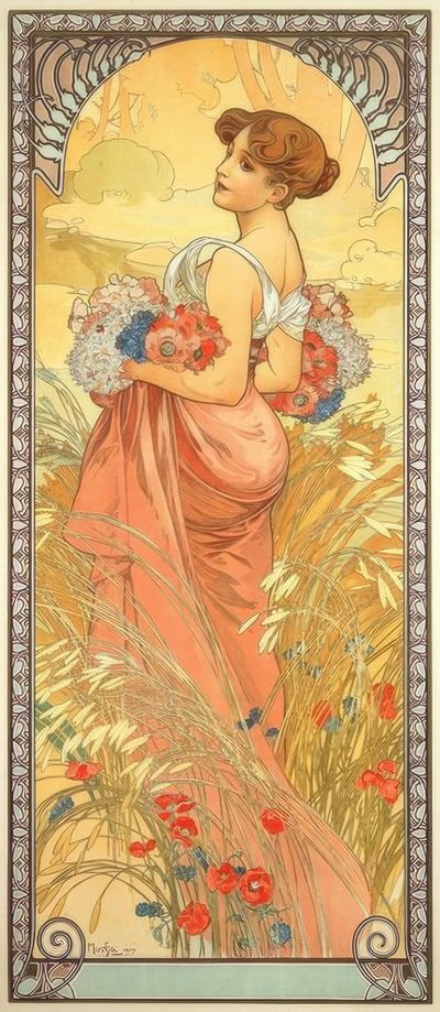 Yaz mevsimi by Alphonse Mucha