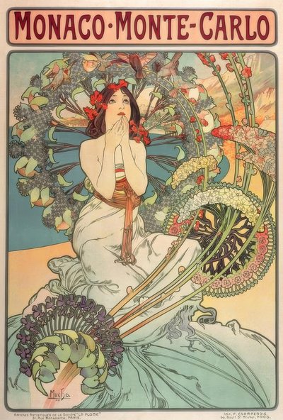 Monako - Monte Carlo by Alphonse Mucha
