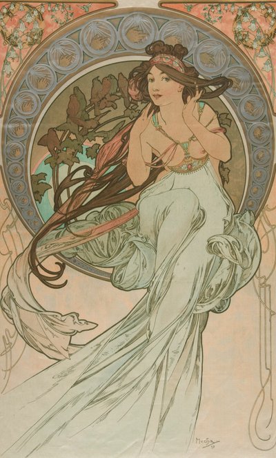 Sanattan Müzik, 1898 by Alphonse Mucha