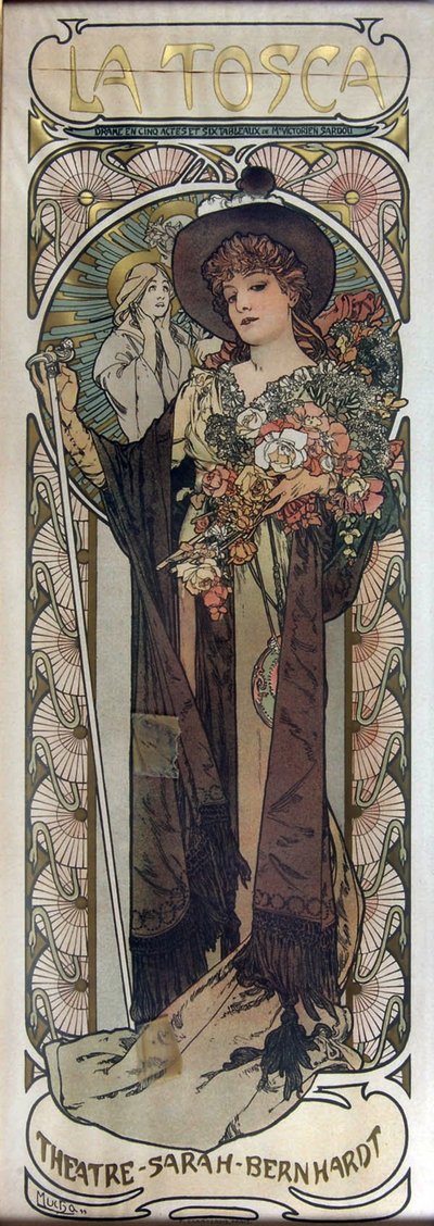 Victorien Sardou'nun Play La Tosca için Posteri, 1899 by Alphonse Mucha