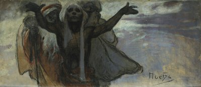Slav Destanı için Çalışma by Alphonse Mucha