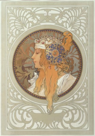 Bizans başı: Sarışın by Alphonse Mucha