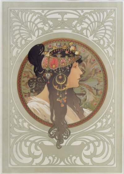 Bizans başı: Esmer by Alphonse Mucha