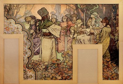 1900, 1899-1900 Sergi Universelle için duvar resmi by Alphonse Mucha