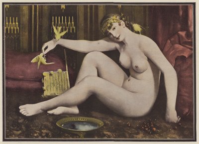 Kuşları beslemek (renkli taş) by Alphonse Pellet
