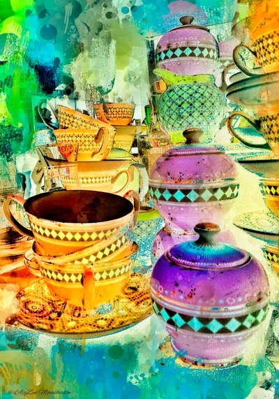 Altın ve Mor Yığınlar, 2014, (dijital karışık medya fonografisi) by AlyZen Moonshadow