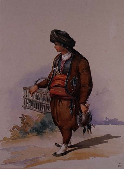 Bir Ördek Satıcısı, c.1855 by Amadeo Preziosi