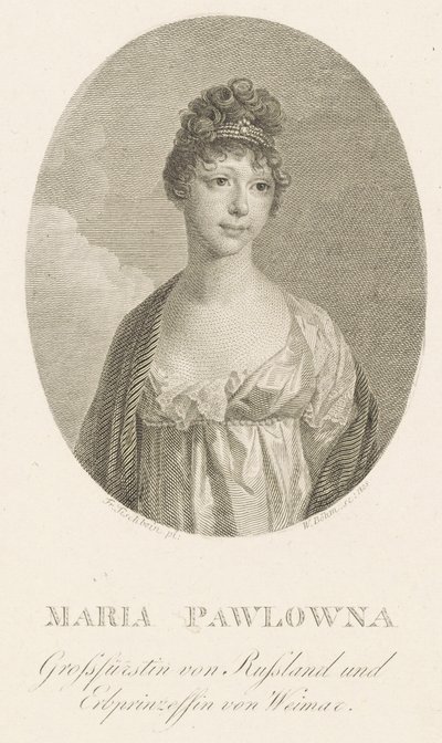 Rusya Büyük Düşesi Maria Pavlovna 1786-1859, Saxe-Weimar-Eisenach Büyük Düşesi, 1808. by Amadeus Wenzel Boehm