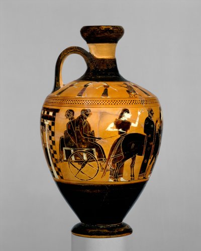 Lekythos, yaklaşık MÖ 550-530 (pişmiş toprak) by Amasis Painter