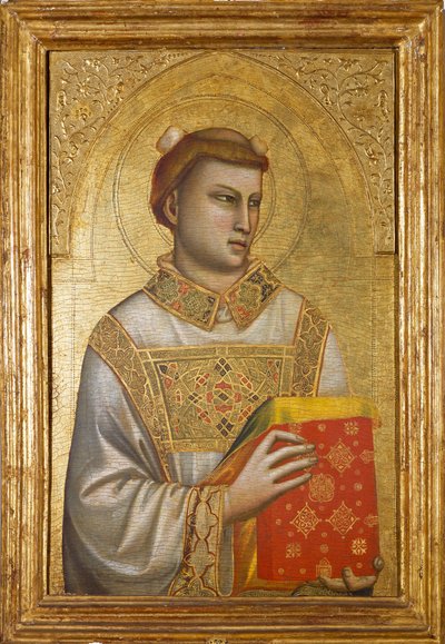 Aziz Stephen Temsili (Ahşap üzerine resim, c.1320-1325) by Ambrogio Bondone (workshop) Giotto