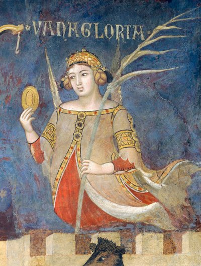 Kötü Yönetim Alegorisi, kendini beğenmişlik, alegoriden detay ve iyi ve kötü yönetimin kasaba ve kırdaki etkileri by Ambrogio Lorenzetti