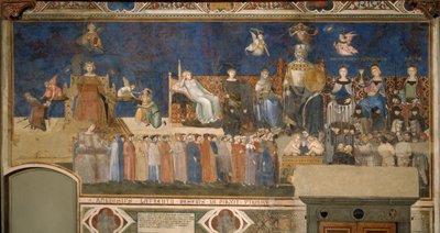 İyi Yönetim Alegorisi Freskler Döngüsü İyi ve Kötü Hükümet Alegorisi, 1338-1339 by Ambrogio Lorenzetti