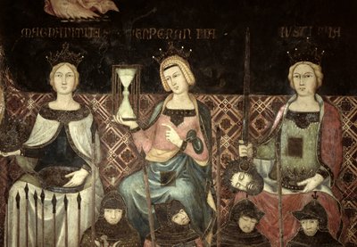 İyi Yönetim Alegorisi, Adalet, Umut ve Yücelik detayı, 1338-40 by Ambrogio Lorenzetti