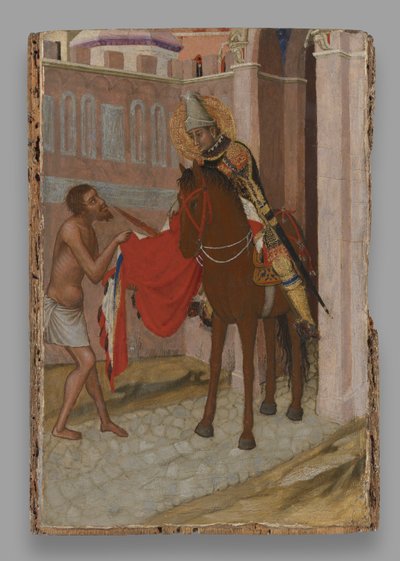 Bir Dilenci ile Pelerinini Bölen Tours Saint Martin by Ambrogio Lorenzetti
