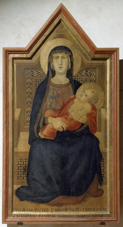 Meryem Ana ve Çocuk İsa - ahşap üzerine tempera by Ambrogio Lorenzetti