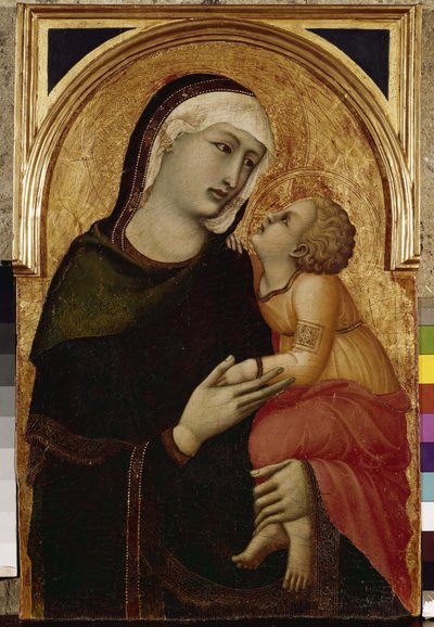 Bakire ve Çocuk (ahşap üzerine tempera ve altın varak by Ambrogio Lorenzetti