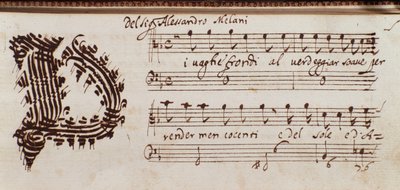 Alessandro Stradella'nın müzik notaları koleksiyonunun sayfası by Ambrogio Preda