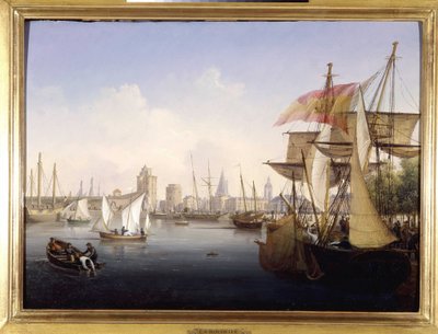 La Rochelle Limanı, Louis Garneray, SD. 1820 dolaylarında, Tuval üzerine yağlı boya, H. 0.330; L.0.460. CCIP Col. by Ambroise-Louis Garneray