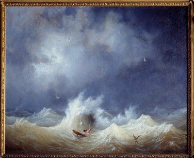 Gemi enkazı tablosu Ambroise Louis Garneray (1783-1857) 19. yüzyıl Brest, Musee des Beaux Arts by Ambroise-Louis Garneray