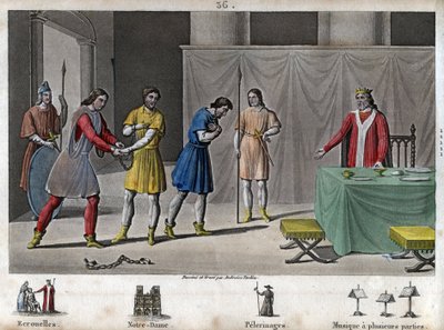 Robert II, Dindar (970 - 1031) komplocuları serbest bıraktı - “Dindar” (972-1031) olarak bilinen Robert II, Capetian hanedanı. İki komplocunun ölüm cezasına çarptırıldığını bildiğinden, onları komünal ettirdi, güzelce muamele etti ve özgürlüğe döndü. by Ambroise Tardieu