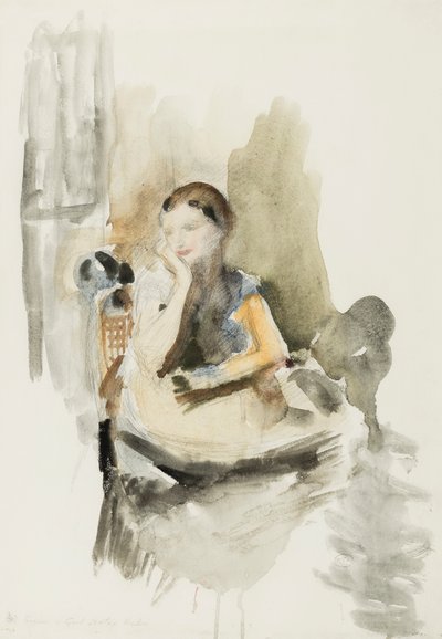 Helen, 1917 (kağıt üzerinde kalem, fırça ve tuvalet) by Ambrose McEvoy