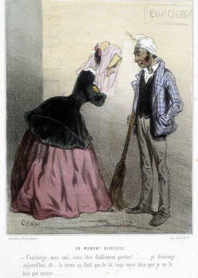 Un moment difficile (le rant) - Cham tarafından “” Madeleines”de, v.1870-1880 by Amédée de Noé
