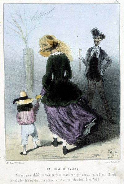 Bir savaş hilesi - Cham tarafından “” Madeleines” de, v.1870-1880 by Amédée de Noé