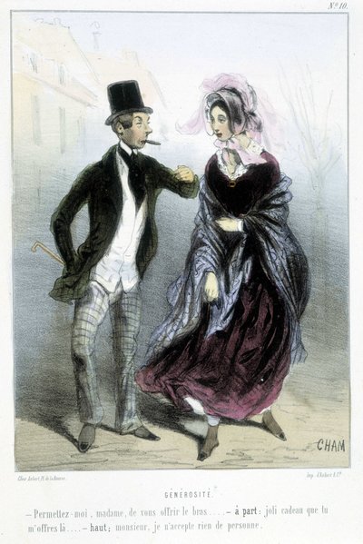 Cömertlik - Cham, v.1870-1880 tarafından “” Madeleines” de by Amédée de Noé
