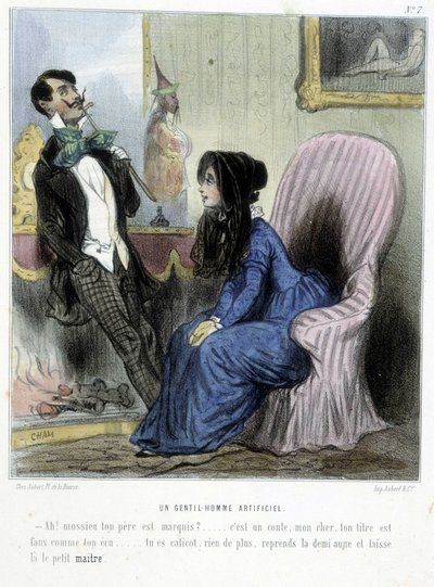 Yapay bir beyefendi - Cham tarafından “” Madeleines” de, c.1870-1880 by Amédée de Noé