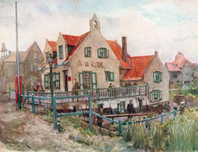 Bir Flaman Hanı - Skittles Oynuyor, La Panne (renkli taş baskı) by Amedee (after) Forestier