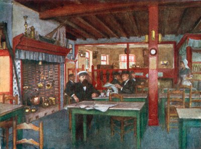 Bir Flaman Hanının İç Mekanı, La Panne (renkli lito) by Amedee (after) Forestier