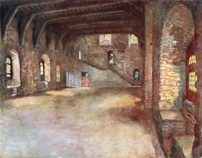 Ziyafet Salonu, Chateau des Comtes, Gent (renkli taş baskı) by Amedee (after) Forestier