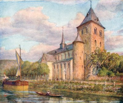 Romanesk Kilise, Hastiere (renkli lito) by Amedee (after) Forestier