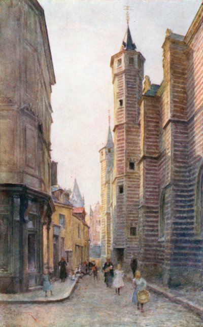 Vieille Boucherie, Antwerp (renkli taş baskı) by Amedee (after) Forestier