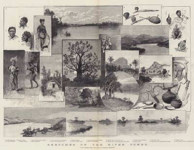 Kongo Nehri üzerinde eskizler by Amedee Forestier