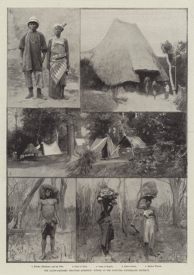 Lagos-Dahomey Sınır Sorusu, Tartışmalı Hinterland Bölgesindeki Sahneler by Amedee Forestier
