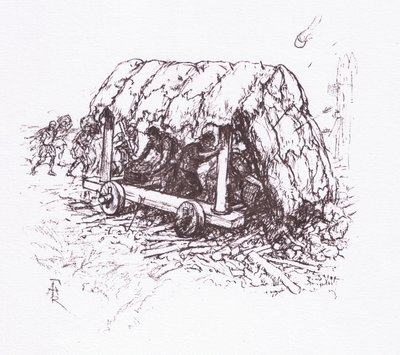 Kaplumbağa, bir tarla makinesi, Roma Askerinden bir çizim, 1928 by Amedee Forestier