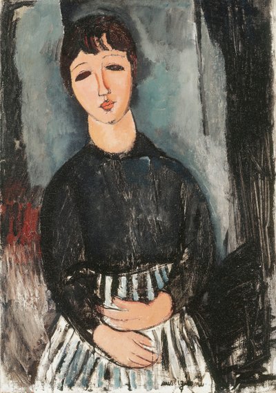Çizgili Önlüklü Bir Hizmetçi, 1916 by Amedeo Modigliani