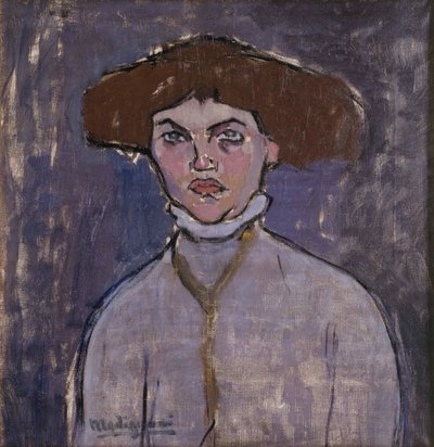 Genç bir kadının büstü, 1908. by Amedeo Modigliani