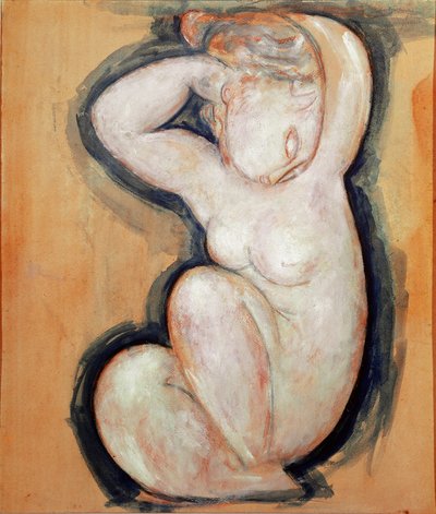 Kariyatid. Amedeo MOGILIANI (1884-1920) tarafından yapılan boyama by Amedeo Modigliani