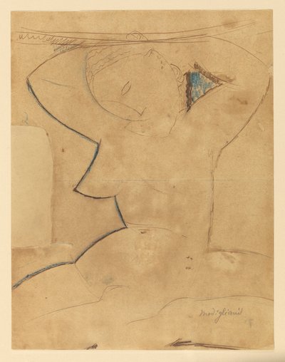 Caryatide au Sein Pointu (Sivri Göğüslü Caryatid) by Amedeo Modigliani
